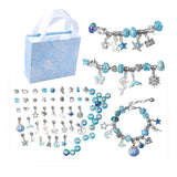 63Pcs Christmas DIY Bracelet Making Kit Pendant Bracelet Ornaments Blue