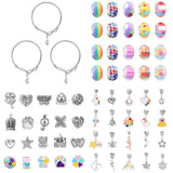 63Pcs Christmas DIY Bracelet Making Kit Pendant Bracelet Ornaments Multicolor