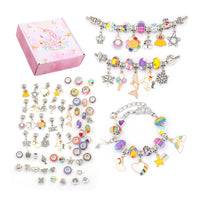 63Pcs Christmas DIY Bracelet Making Kit Pendant Bracelet Ornaments Multicolor