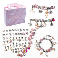 63Pcs Christmas DIY Bracelet Making Kit Pendant Bracelet Ornaments Pink