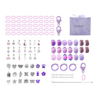 113pcs Bracelet Making Kit DIY Charm Bracelets Kit Jewellery Crafts Set for Girls Gifts-Purple