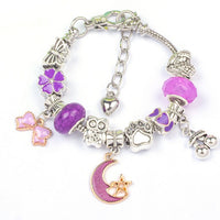 113pcs Bracelet Making Kit DIY Charm Bracelets Kit Jewellery Crafts Set for Girls Gifts-Purple