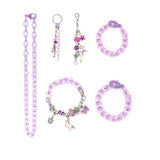 113pcs Bracelet Making Kit DIY Charm Bracelets Kit Jewellery Crafts Set for Girls Gifts-Purple