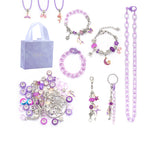 113pcs Bracelet Making Kit DIY Charm Bracelets Kit Jewellery Crafts Set for Girls Gifts-Purple