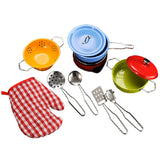 11Pcs Stainless Steel Mini Cooking Play Set for Kids Kitchen Pretend Toys - Multicolor