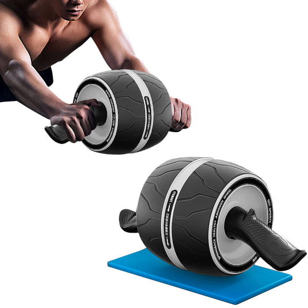 White AB Abdominal Wheel Roller Waist Core Exercise with Knee Pad
