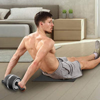 White AB Abdominal Wheel Roller Waist Core Exercise with Knee Pad