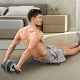 White AB Abdominal Wheel Roller Waist Core Exercise with Knee Pad