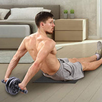 Black AB Abdominal Wheel Roller Waist Core Exercise with Knee Pad