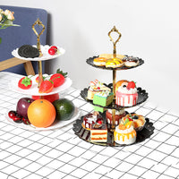 Round Plate 3 Tiered Serving Stand Tray Cake Stands Cupcake Holder for Party