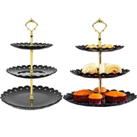 Round Plate 3 Tiered Serving Stand Tray Cake Stands Cupcake Holder for Party