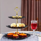 Round Plate 3 Tiered Serving Stand Tray Cake Stands Cupcake Holder for Party