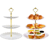 Round Plate 3 Tiered Serving Stand Tray Cake Stands Cupcake Holder for Party