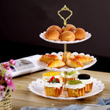 Round Plate 3 Tiered Serving Stand Tray Cake Stands Cupcake Holder for Party