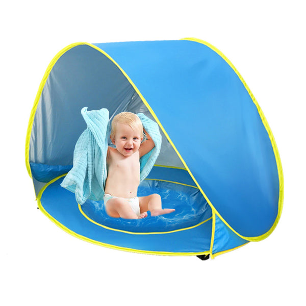 Portable Baby Pool Beach Tent UV Protection Sun Shelters - Light Blue