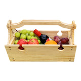 2in1 Portable Wooden Folding Picnic Table Storage Basket with Wine Glass Holder