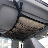 Double-Layer Car Roof Ceiling Net Storage Bag with Adjustable Strap Zipper