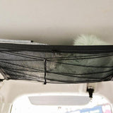 Double-Layer Car Roof Ceiling Net Storage Bag with Adjustable Strap Zipper