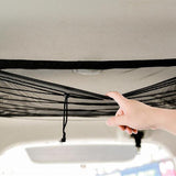 Double-Layer Car Roof Ceiling Net Storage Bag with Adjustable Strap Zipper