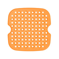 FDA Certified Silicone - Square Reusable Air Fryer Silicone Liners Air Fryer Mat 8.5inch Orange