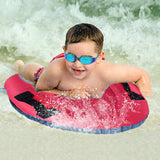 Portable Inflatable Surfing Body Board with Handles Adult Children Outdoor Water Skiing Board Rose Red