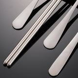 4 Pcs Cutlery Travel Fork Portable Bag Stainless Steel Spoon Chopstick Set