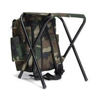 2-in-1 Outdoor Tackle Backpack Foldable Stool Seat Backpack Bag