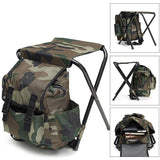 2-in-1 Outdoor Tackle Backpack Foldable Stool Seat Backpack Bag