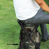 2-in-1 Outdoor Tackle Backpack Foldable Stool Seat Backpack Bag