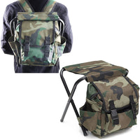 2-in-1 Outdoor Tackle Backpack Foldable Stool Seat Backpack Bag