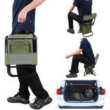 3 in 1 Portable Cooler Backpack Folding Stool with Backrest