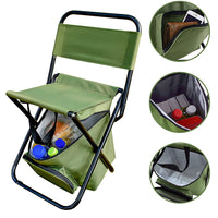 3 in 1 Portable Cooler Backpack Folding Stool with Backrest