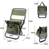 3 in 1 Portable Cooler Backpack Folding Stool with Backrest