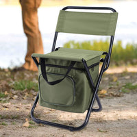 3 in 1 Portable Cooler Backpack Folding Stool with Backrest