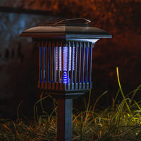 Square Solar LED Light & UV Bug Zapper Mosquito Fly Insect Repeller Killer Garden Path Lamp