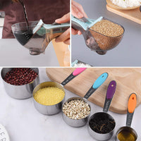 2Pcs Adjustable Measuring Spoons Cup Plastic Scale for Baking Kitchen Tools