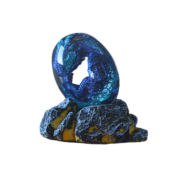 Resin Transparent Lava Dragon Egg Sculpture Blue