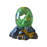 Resin Transparent Lava Dragon Egg Sculpture Decor Green