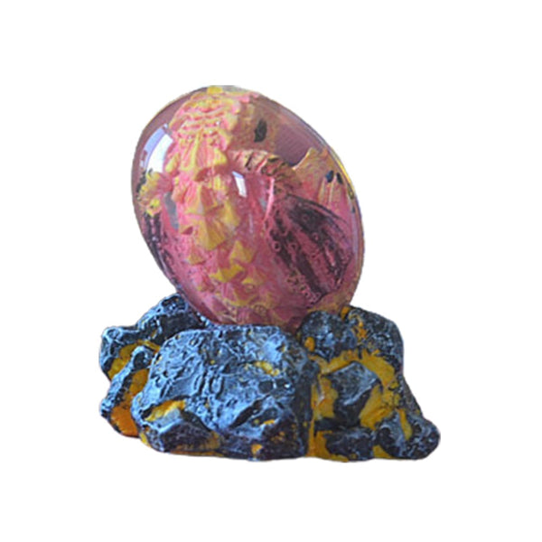 Resin Transparent Lava Dragon Egg Sculpture Decor Pink