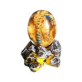 Resin Transparent Lava Dragon Egg Sculpture Decor Yellow