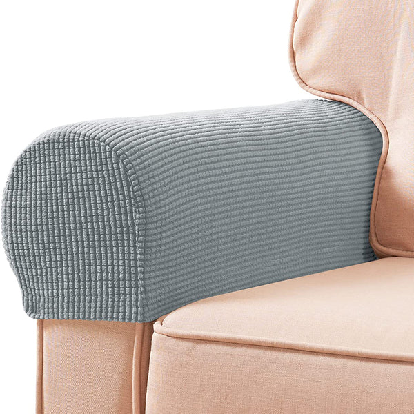 Removable Armrest Covers Stretch Set Chair Sofa Arm Protectors Couch Cover Light gray