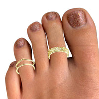 12PCS Open Ring Open Finger Ring Adjustable Toe Rings for Women Girls Gold