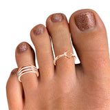 12PCS Open Ring Open Finger Ring Adjustable Toe Rings for Women Girls Rose gold