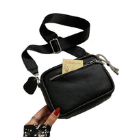 Women Genuine Leather Crossbody Bag Shoulder Bag Rhinestone Bling Glitter Bag