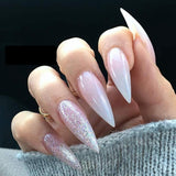 100Pcs Clear Fake Nail Tips Half Cover False Nail Stiletto False Gel