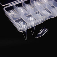 100Pcs Clear Fake Nail Tips Half Cover False Nail Stiletto False Gel