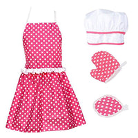 Mini Cooking Play Set with Apron for Kids Kitchen Pretend Toys