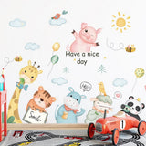 Self-adhesive Removable Cartoon Animal Wall Sticker Home Decor