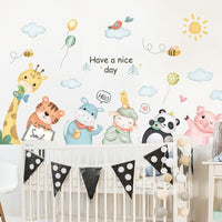 Self-adhesive Removable Cartoon Animal Wall Sticker Home Decor