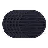 6Pcs Round Silicone Drinks Coasters Coffee Cup Mats Pads Black